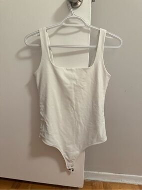 Abercrombie Soft Collection White Square-Neck Bodysuit